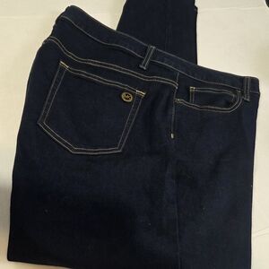 Michael Kors Izzy Skinny Size 16 Navy Ankle Jeans NEW